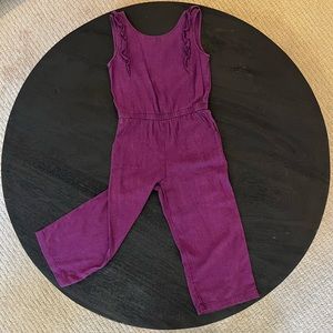Linen Blend Ankle Length Romper